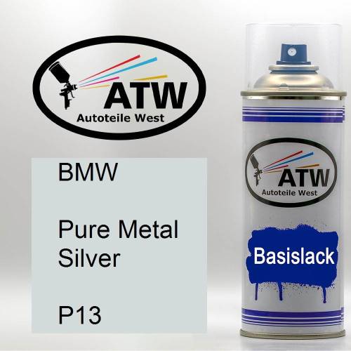 BMW, Pure Metal Silver, P13: 400ml Sprühdose, von ATW Autoteile West.